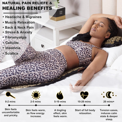 Acupressure Mat and Pillow Set,Natural Linen & Coconut Fiber Filling