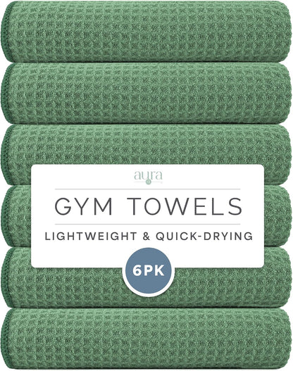 . Microfiber Gym Towels, 6 Pack, 16" x 27"