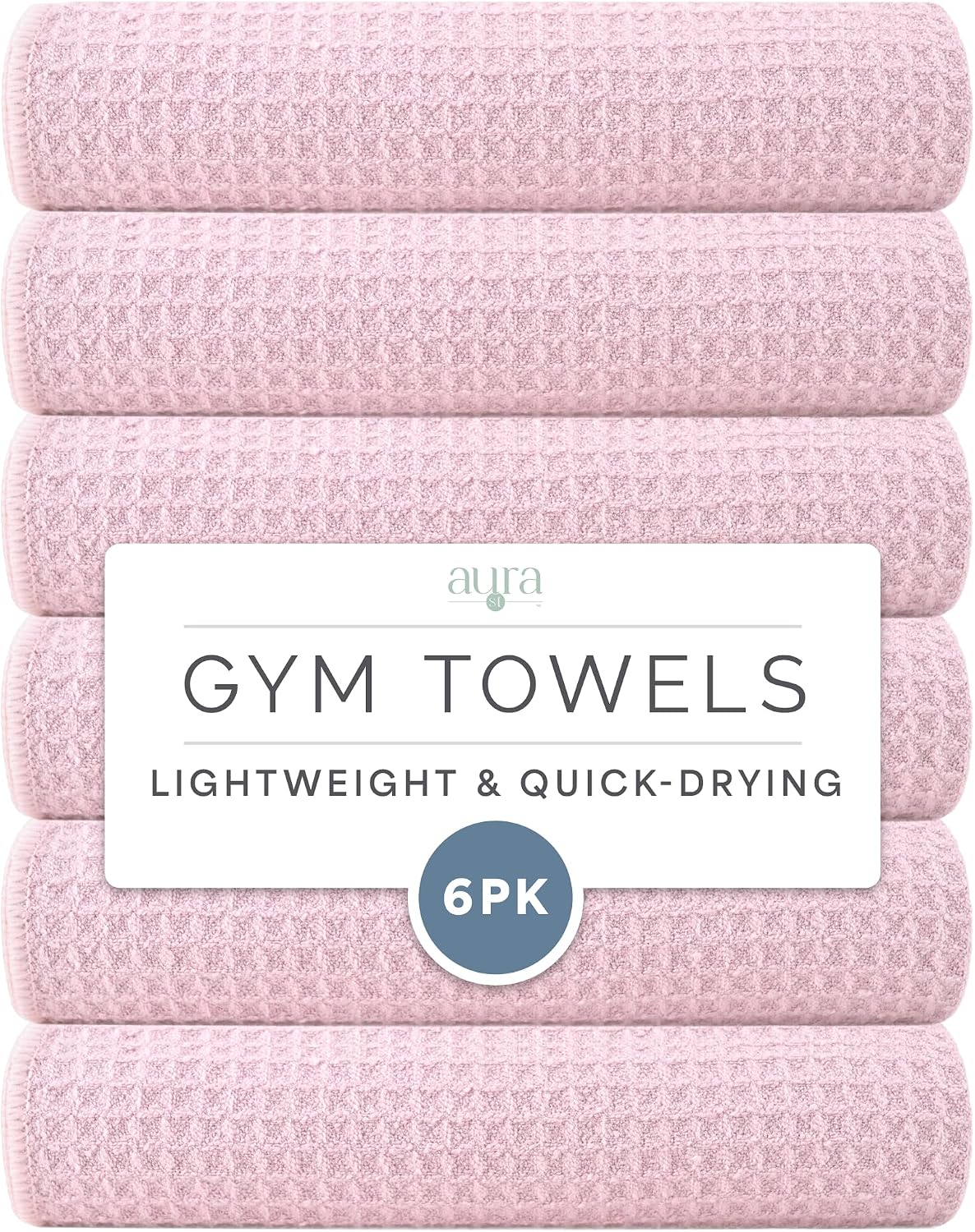. Microfiber Gym Towels, 6 Pack, 16" x 27"