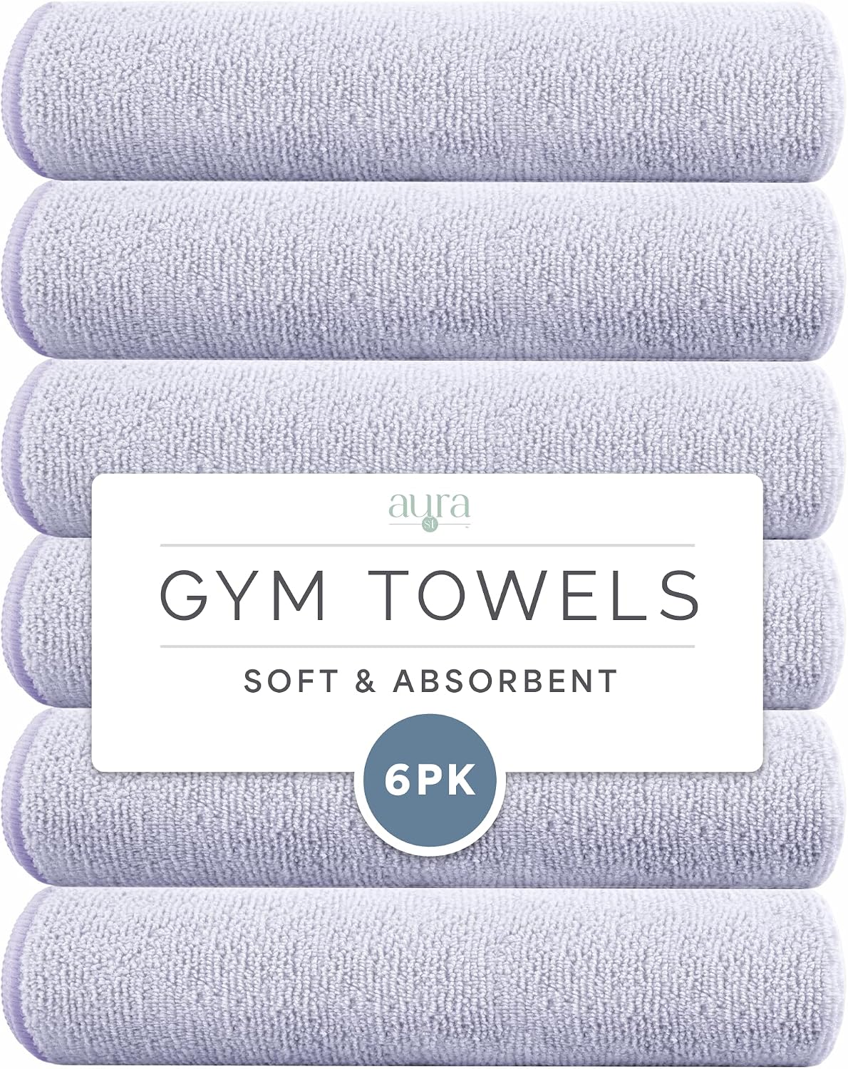 . Microfiber Gym Towels, 6 Pack, 16" x 27"