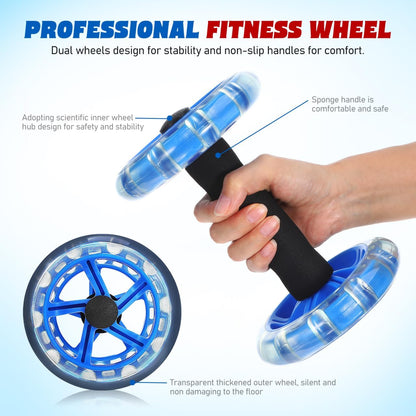 Ab Wheel Roller For Core Workout, Ab Roller Fitness Exercise Wheel Devices Abdominal Trainer for Men Women Core Strength Training Home Gym Fitness Equipment