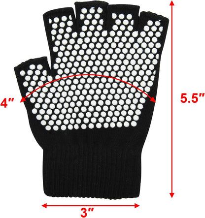 2 Pairs Non-Slip Yoga Pilates Gloves for Women, Barre, Ballet, Bikram Training & Workouts Gloves
