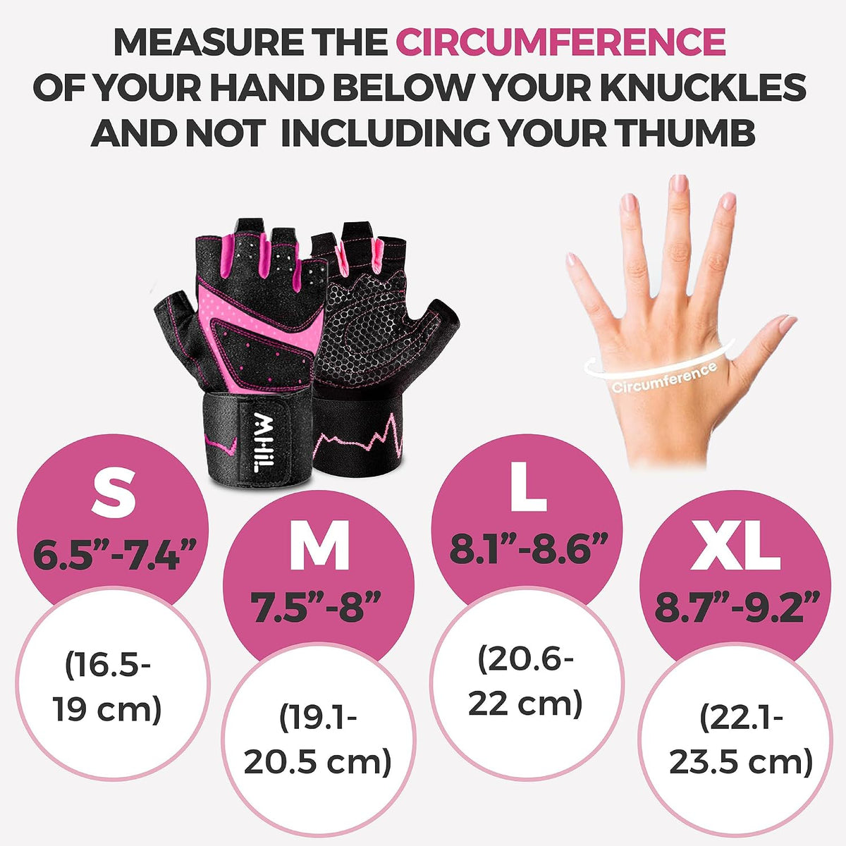 Workout Gloves for Women – Breathable Gym Gloves for Women with Palm Protection and Enhanced Grip – Padded Weight Lifting Glove for Womens with Wrist Wraps Support Weightlifting Exercise Cycling
