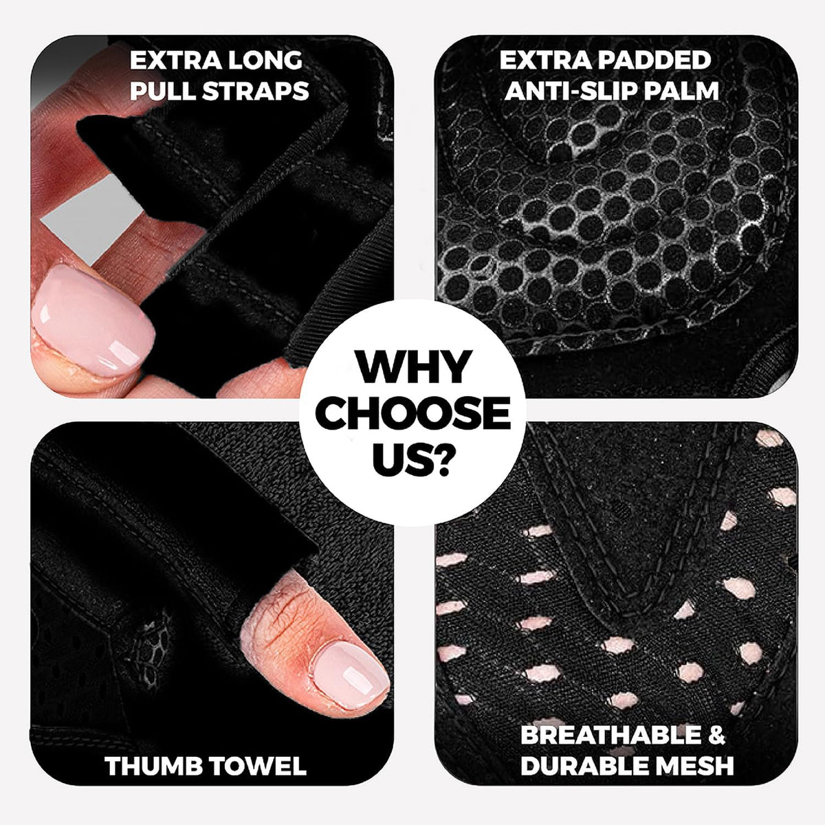Workout Gloves for Women – Breathable Gym Gloves for Women with Palm Protection and Enhanced Grip – Padded Weight Lifting Glove for Womens with Wrist Wraps Support Weightlifting Exercise Cycling