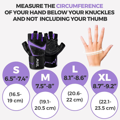 Workout Gloves for Women – Breathable Gym Gloves for Women with Palm Protection and Enhanced Grip – Padded Weight Lifting Glove for Womens with Wrist Wraps Support Weightlifting Exercise Cycling