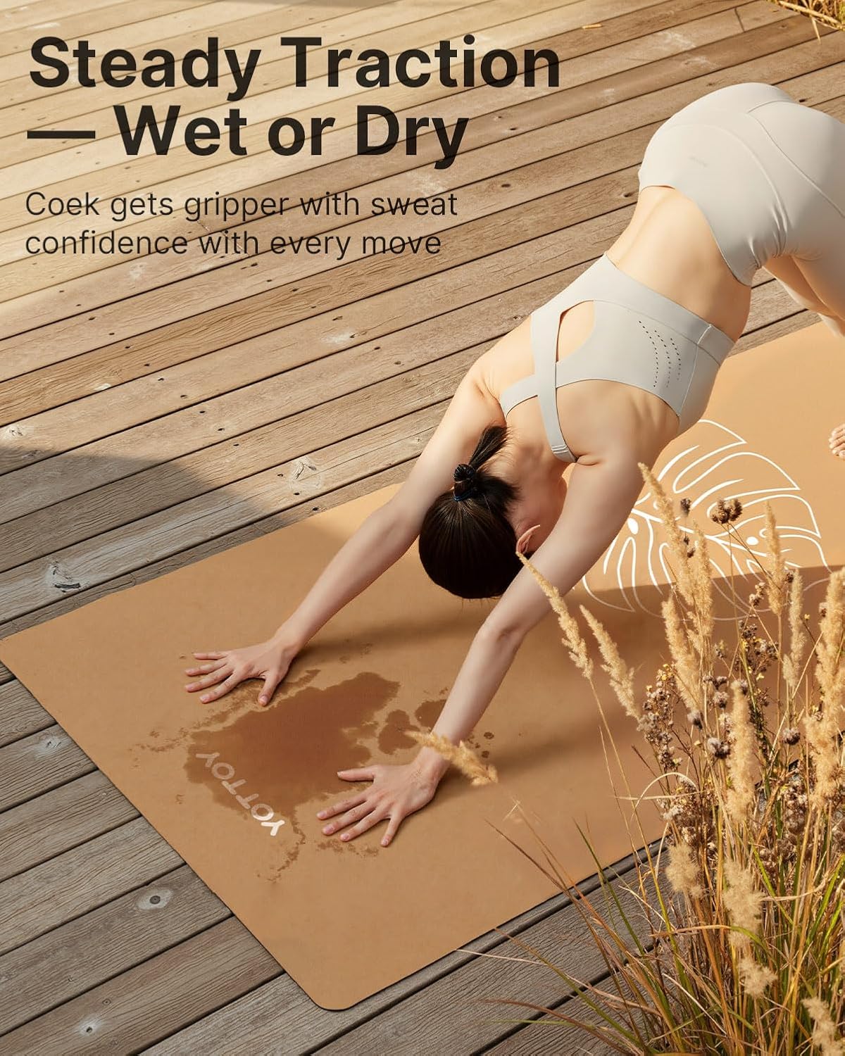 Yoga Mat,Non-Slip Hot Yoga Mat with Anti-Tear Design and Friendly Natural Rubber Mat with Strap and Bag