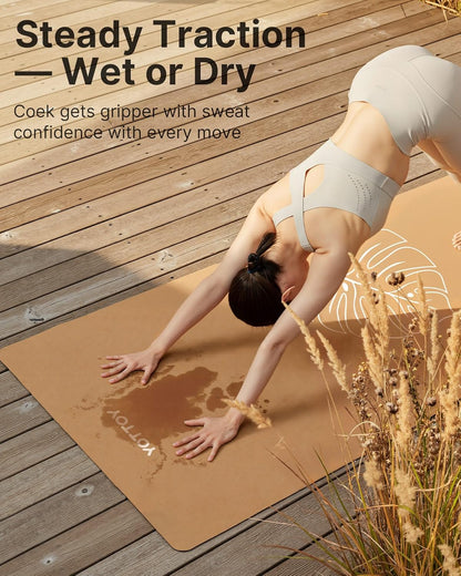 Yoga Mat,Non-Slip Hot Yoga Mat with Anti-Tear Design and Friendly Natural Rubber Mat with Strap and Bag