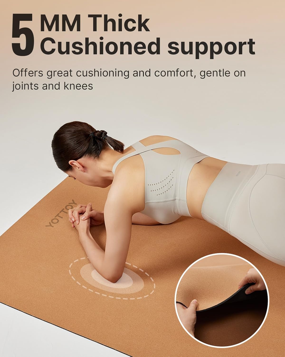 Yoga Mat,Non-Slip Hot Yoga Mat with Anti-Tear Design and Friendly Natural Rubber Mat with Strap and Bag