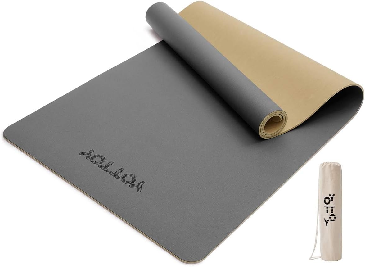 Yoga Mat,Non-Slip Hot Yoga Mat with Anti-Tear Design and Friendly Natural Rubber Mat with Strap and Bag