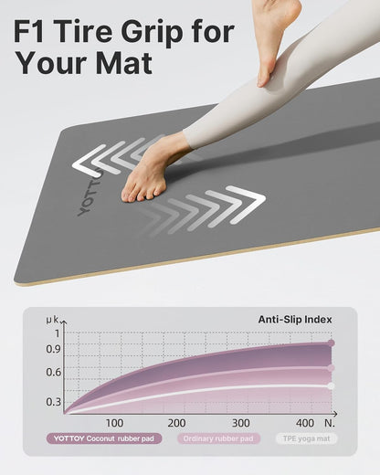 Yoga Mat,Non-Slip Hot Yoga Mat with Anti-Tear Design and Friendly Natural Rubber Mat with Strap and Bag