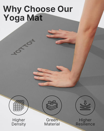 Yoga Mat,Non-Slip Hot Yoga Mat with Anti-Tear Design and Friendly Natural Rubber Mat with Strap and Bag