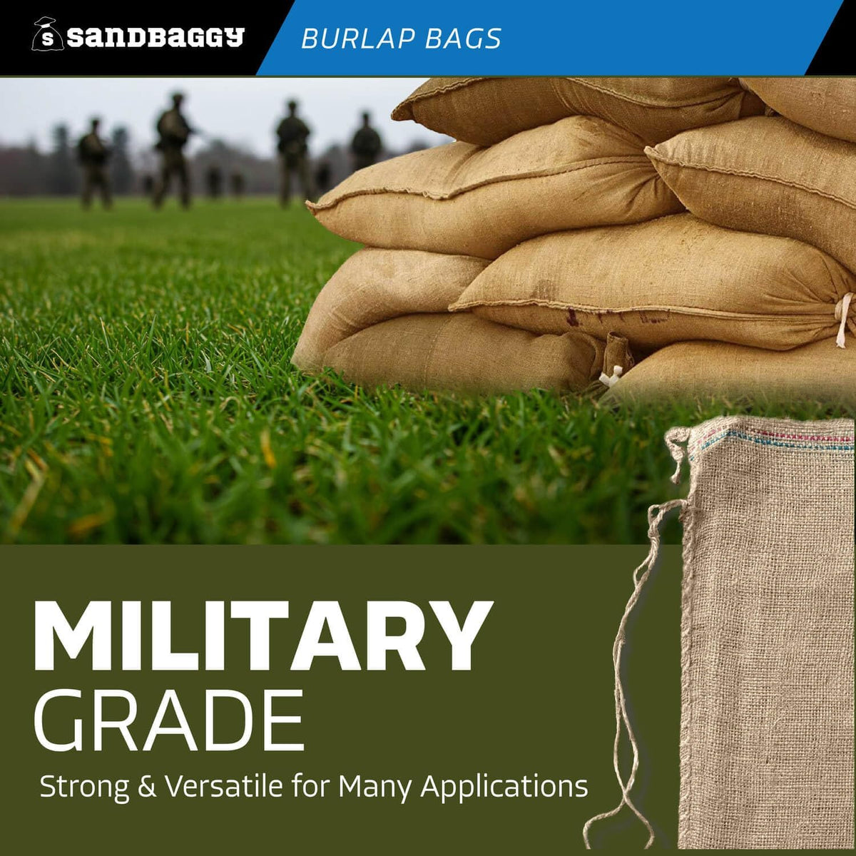 Burlap Sand Bags - Size: 14" x 26" - 50 lb Weight Capacity - For Flooding, Flood Water Barrier, Tent, Empty (10 Bags)