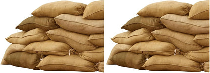 Burlap Sand Bags - Size: 14" x 26" - 50 lb Weight Capacity - For Flooding, Flood Water Barrier, Tent, Empty (10 Bags)
