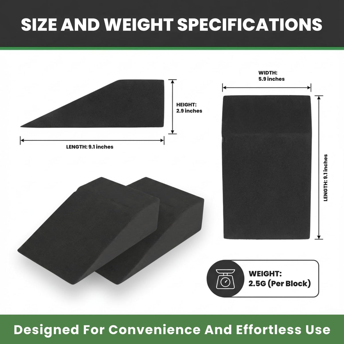 2 Pack Squat Wedge Block for Heel Elevated Squat Weightlifting Calf Stretcher Slant Board for Mobility Balance and Strength Performance