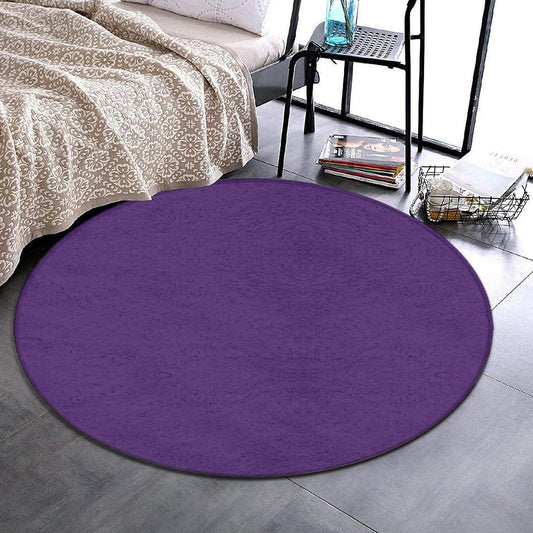 Room Sofa Yoga Soft Round Carpet, Modern Round Area Rug, Non Slip Machine Washable Kitchen Office Circle Rug Purple, 36inch