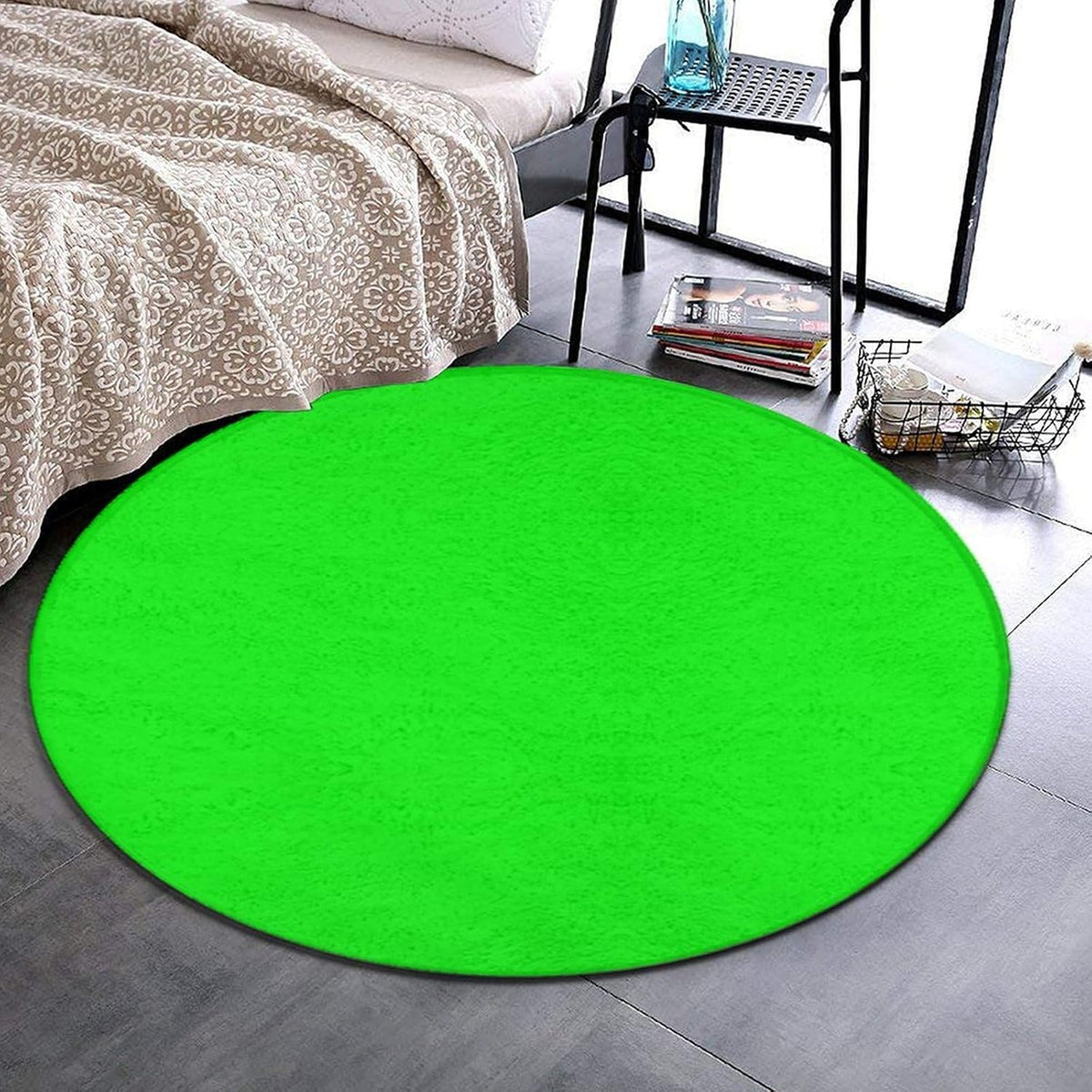 Room Sofa Yoga Soft Round Carpet, Modern Round Area Rug, Non Slip Machine Washable Kitchen Office Circle Rug Purple, 36inch