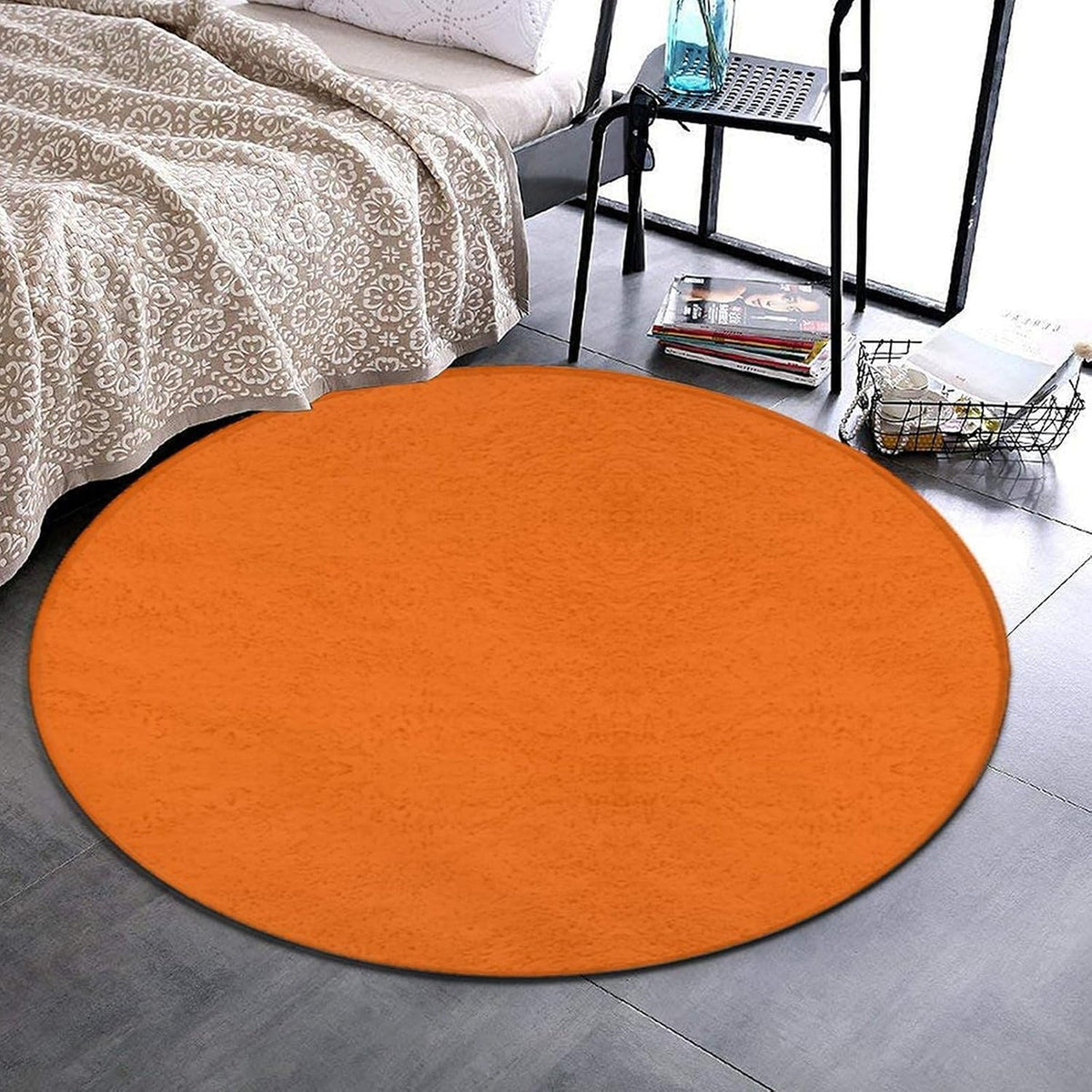 Room Sofa Yoga Soft Round Carpet, Modern Round Area Rug, Non Slip Machine Washable Kitchen Office Circle Rug Purple, 36inch