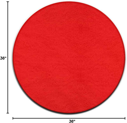 Room Sofa Yoga Soft Round Carpet, Modern Round Area Rug, Non Slip Machine Washable Kitchen Office Circle Rug Purple, 36inch
