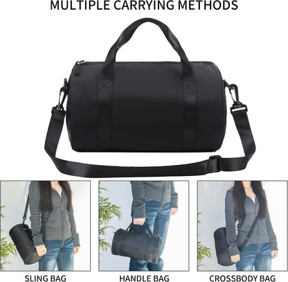 Ballet Dance Bag Mini Gym Bag Lightweight Small Duffle Bag 10L Cute Crossbody Bag for Yoga Swimming Sport (Black)