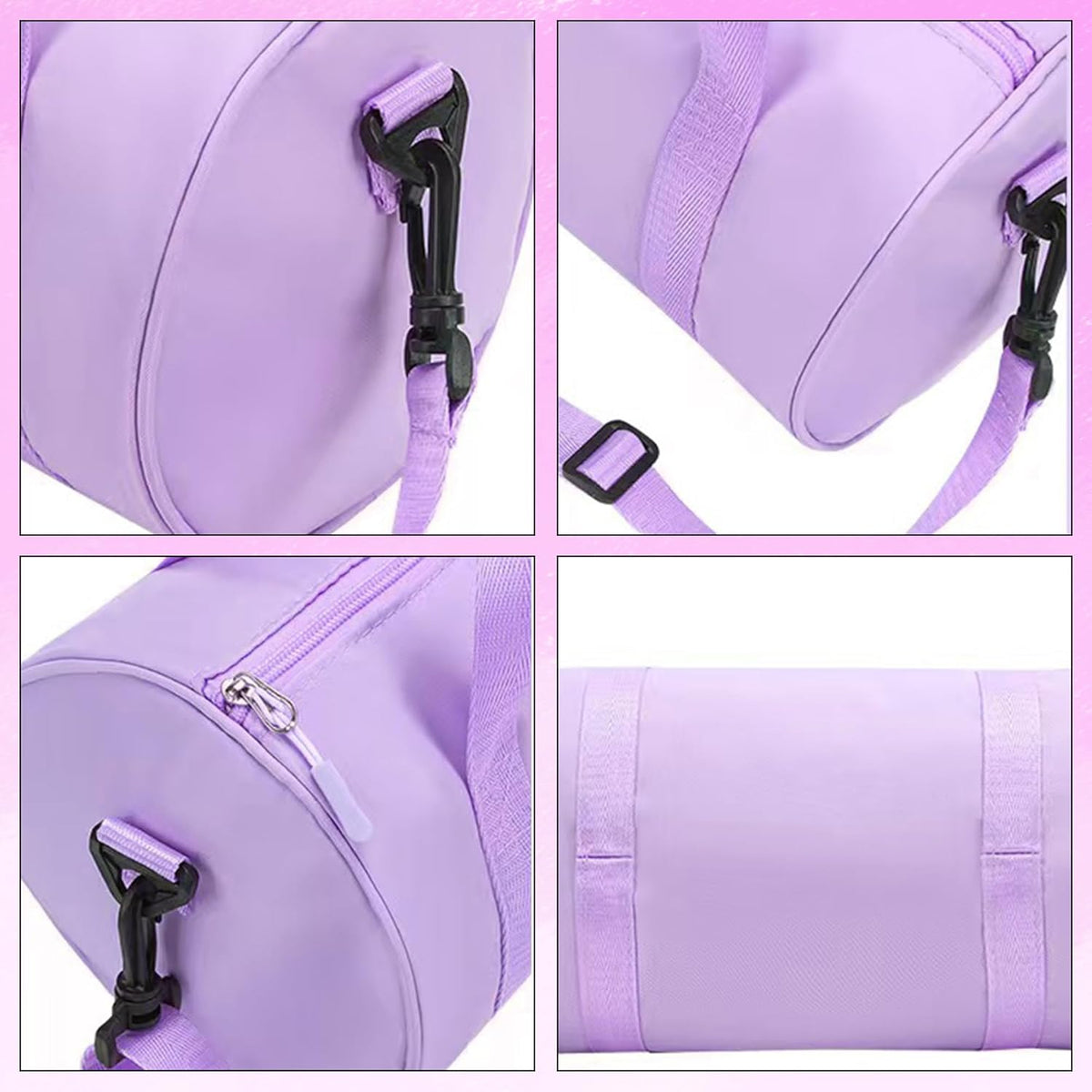 Ballet Dance Bag Mini Gym Bag Lightweight Small Duffle Bag 10L Cute Crossbody Bag for Yoga Swimming Sport (Black)
