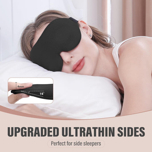 Sleep Mask for Side Sleeper, Light Blocking Zero Pressure Blindfold