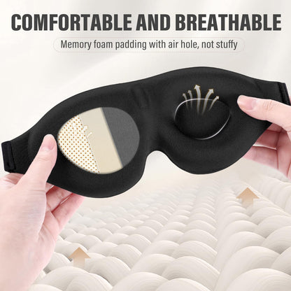 Sleep Mask for Side Sleeper, Light Blocking Zero Pressure Blindfold
