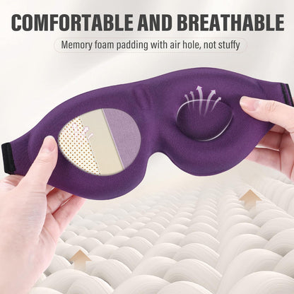 Sleep Mask for Side Sleeper, Light Blocking Zero Pressure Blindfold