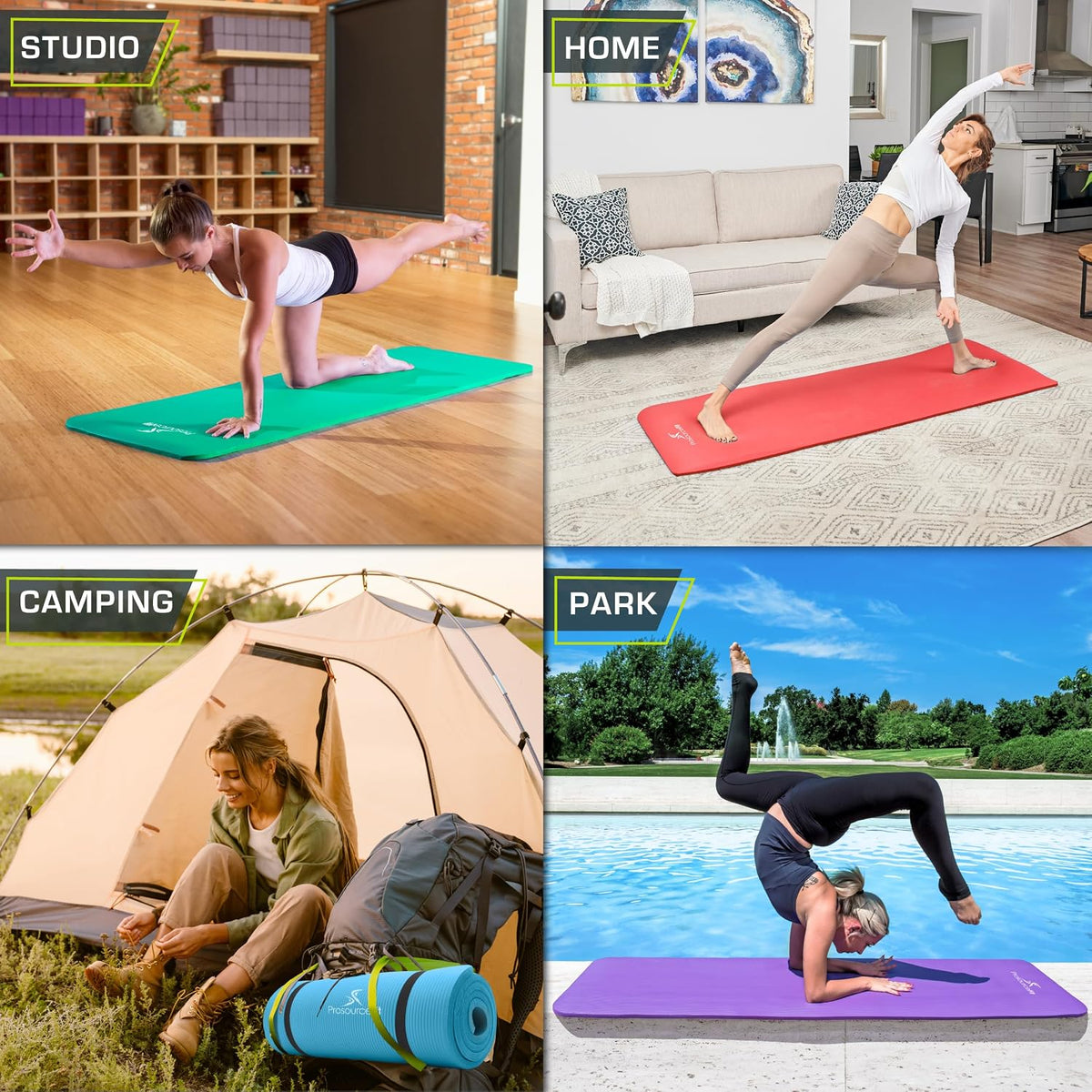 Extra Thick Yoga and Pilates Mat, 71-inch Long High Density Exercise Mat with Comfort Foam and Carrying Strap