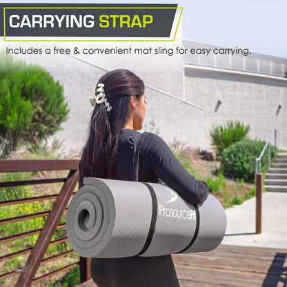 Extra Thick Yoga and Pilates Mat, 71-inch Long High Density Exercise Mat with Comfort Foam and Carrying Strap