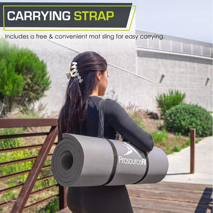 Extra Thick Yoga and Pilates Mat, 71-inch Long High Density Exercise Mat with Comfort Foam and Carrying Strap