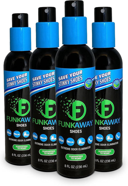 Odor Eliminating Spray for Shoes, Skates, Work Boots & More, 8 oz., 4 Pack, Extreme Odor Eliminator, Perfect for Stinky Stuff You Can't Put in the Wash