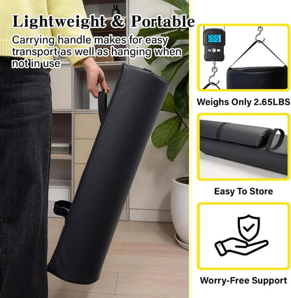 Massage Table Bolster Pillow with Strap Handle, 26 x 8 x 8 In Adjustable Bolster Pillow PU Leather, 1/4 & 3/4 Round Bolster Use Separately or Combine for Leg Neck Knee Support & Pain Relief, Black