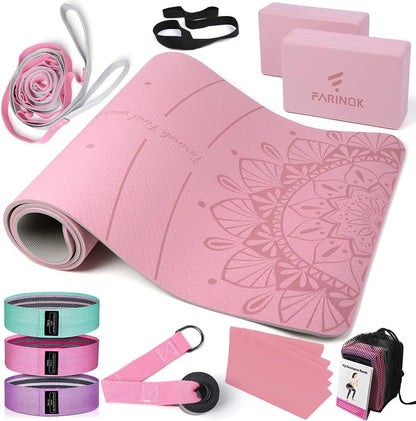 1/3 Yoga Mat Thick, Yoga Set for Beginners