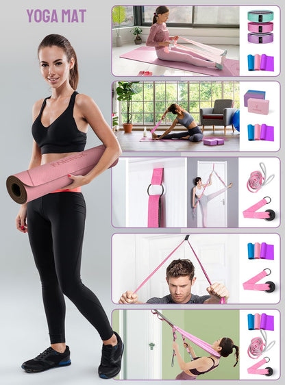 1/3 Yoga Mat Thick, Yoga Set for Beginners