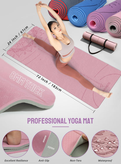1/3 Yoga Mat Thick, Yoga Set for Beginners