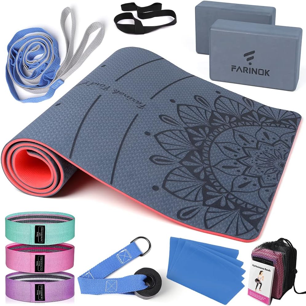 1/3 Yoga Mat Thick, Yoga Set for Beginners