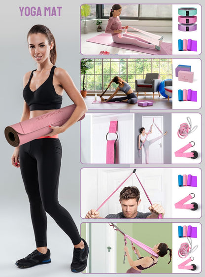 1/3 Yoga Mat Thick, Yoga Set for Beginners