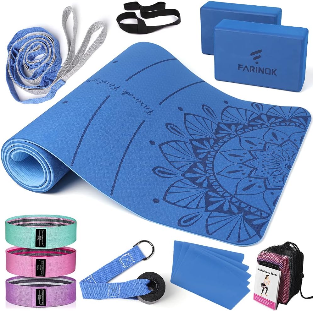 1/3 Yoga Mat Thick, Yoga Set for Beginners