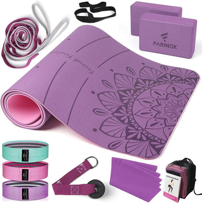 1/3 Yoga Mat Thick, Yoga Set for Beginners