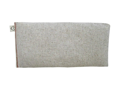 Unscented Flax Eye Pillow - Soft & Soothing Cotton 4 x 8.5 - Yoga Sleep Relaxation - Naturally Calming Colors - Weighted Yoga Massage Headache Sleep - beige