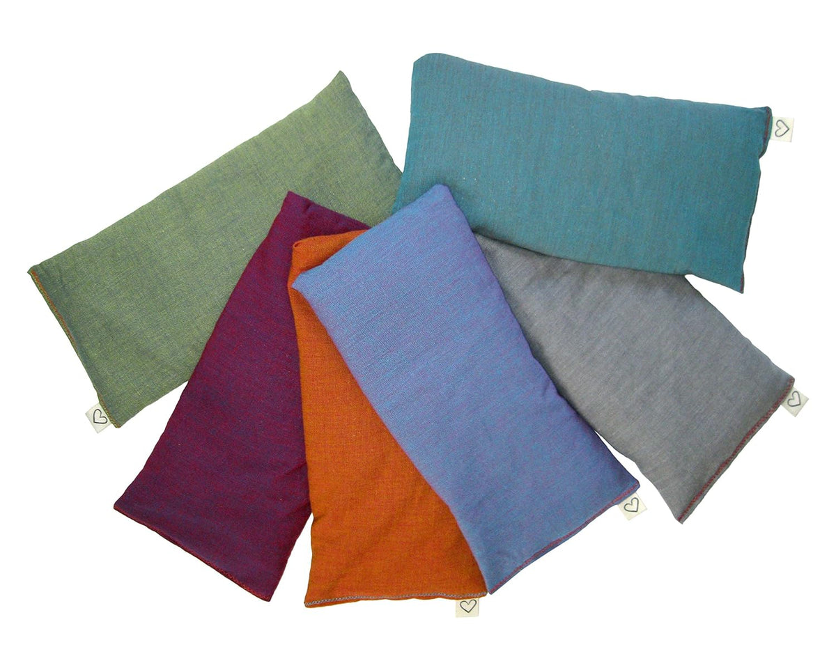 Unscented Flax Eye Pillow - Soft & Soothing Cotton 4 x 8.5 - Yoga Sleep Relaxation - Naturally Calming Colors - Weighted Yoga Massage Headache Sleep - beige