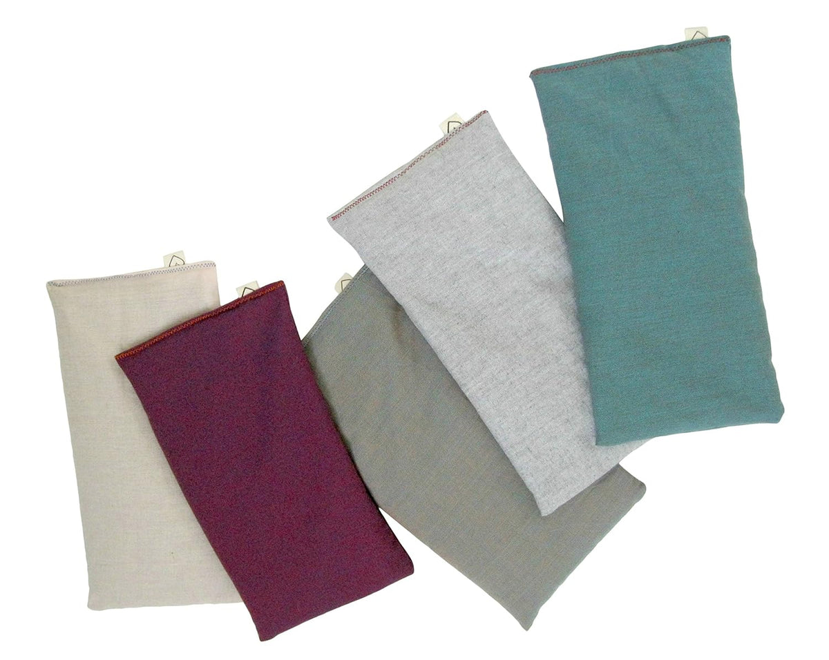 Unscented Flax Eye Pillow - Soft & Soothing Cotton 4 x 8.5 - Yoga Sleep Relaxation - Naturally Calming Colors - Weighted Yoga Massage Headache Sleep - beige