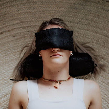 Silk Neck Pillow - Gentle Support for Cervical Spine, Organic Buckwheat Filling, Washable Silk Cover, May be Chilled