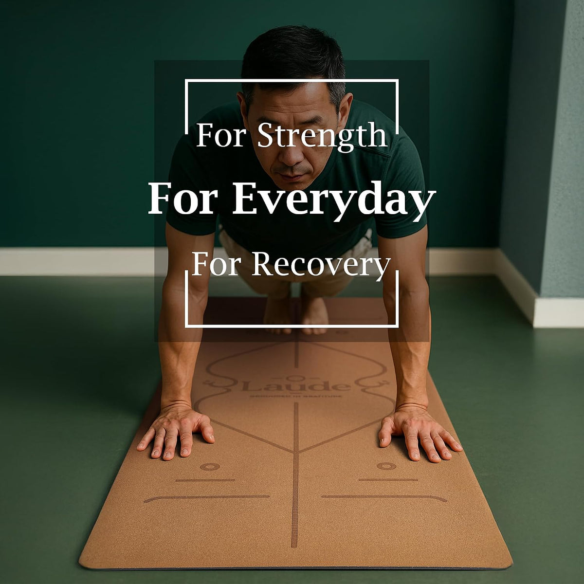Laude Cork Yoga Mat + Ball Set – Sustainable Non Slip Yoga Mat with Strap – Thick Yoga Mat, Pilates Mat Thick & Workout Mat – Eco-Friendly Cork & Rubber Mat with Alignment Lines, Superior Grip, Sweat-Resistant & Durable 72"x26"