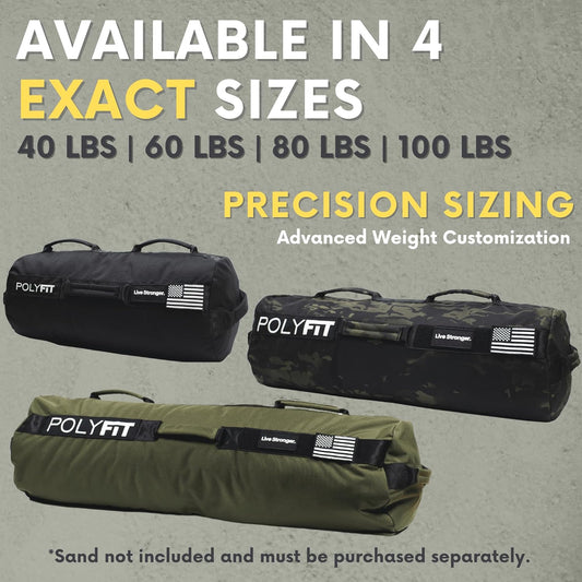 Workout Sandbag Pro - Exact Sizing with Triple Closure Filler Bag
