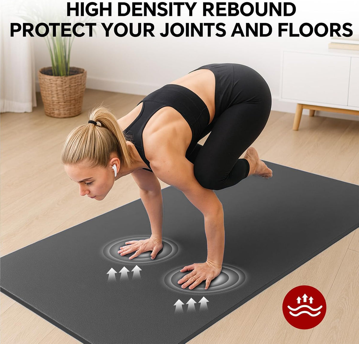 Extra Large Yoga Mat 6'x4'(1/3" & 1/4" Thick), Non-Slip, Ultra Durable, Wide Workout Mat, Wide Exercise Mats for Home Workouts, Yoga, Pilates, Stretching (Barefoot Exercise)