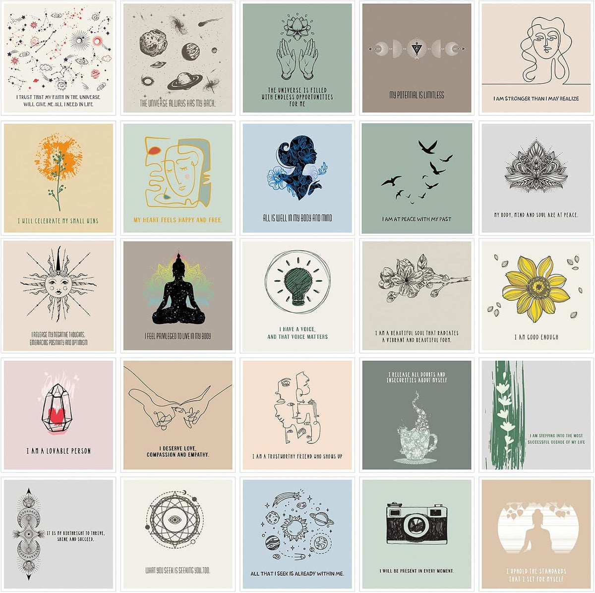 50 Pcs Positive Affirmation Cards for Women Gifts
