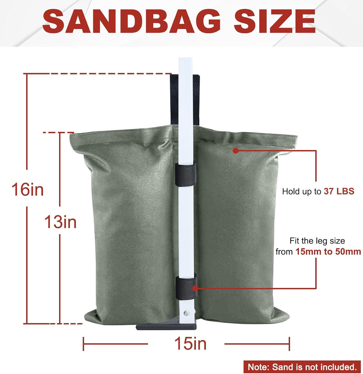 Canopy Weights 120 LBS Tent Sand Bags,4-Pack Gray(No Sand)