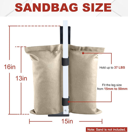 Canopy Weights 120 LBS Tent Sand Bags,4-Pack Gray(No Sand)