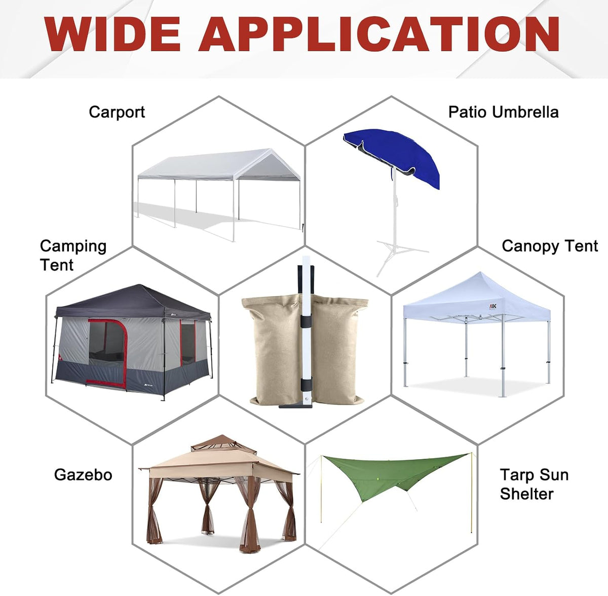 Canopy Weights 120 LBS Tent Sand Bags,4-Pack Gray(No Sand)